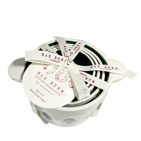 NEW Rae Dunn THREE CHRISTMAS TREES Measuring Cup Set/4 - Picture 4 of 4